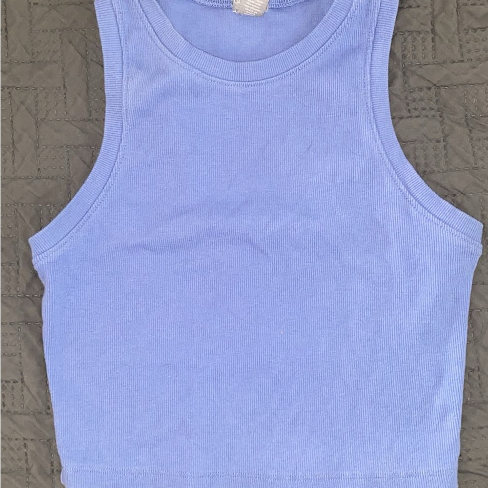 Tilly's Blue Fitted Crop Tank Top